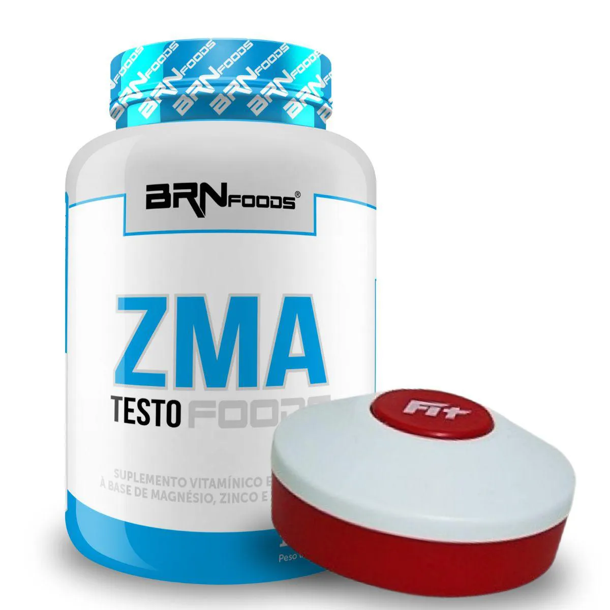 KIT ZMA TESTO FOODS 120 CáPS + PORTA CáPSULAS 3 DIVISóRIAS - BRN FOODS
