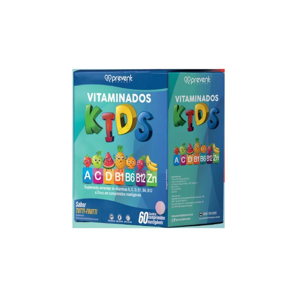 VITAMINADOS KIDS 60 CáPSULAS MASTIáVEIS TUTI-FRUT - PREVENT