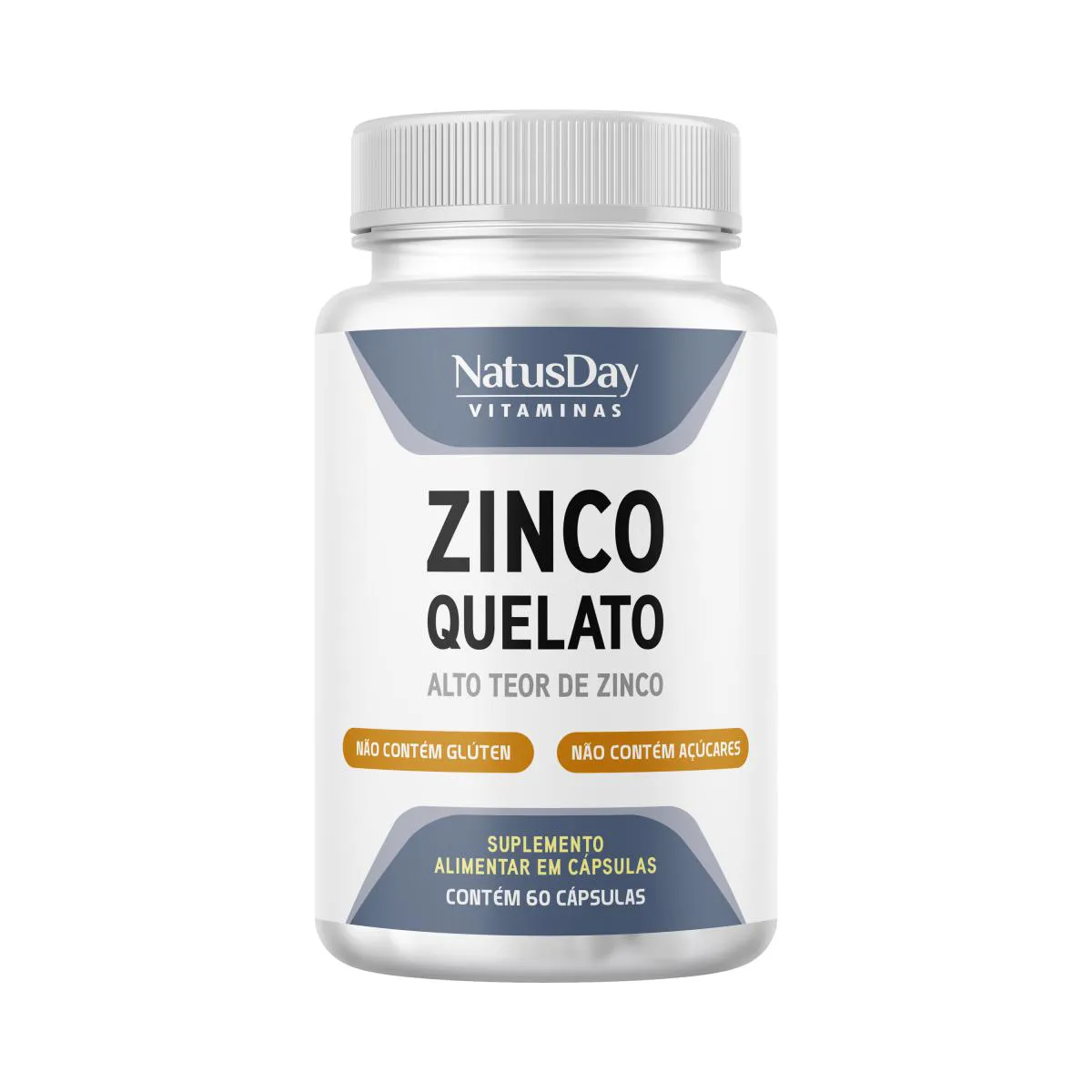 SUPLEMENTO ALIMENTAR ZINCO QUELATO - 60 CáPSULAS - NATUSDAY