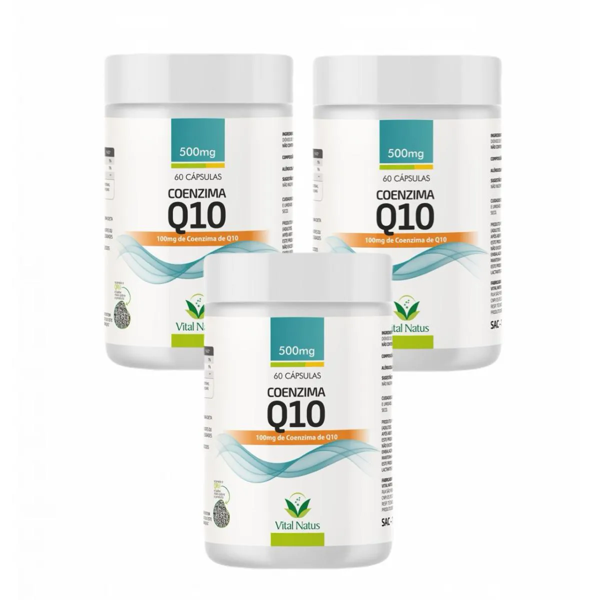 3X COENZIMA Q10-100MG UBIQUINONA COQ-10-60 CAPS- VITAL NATUS