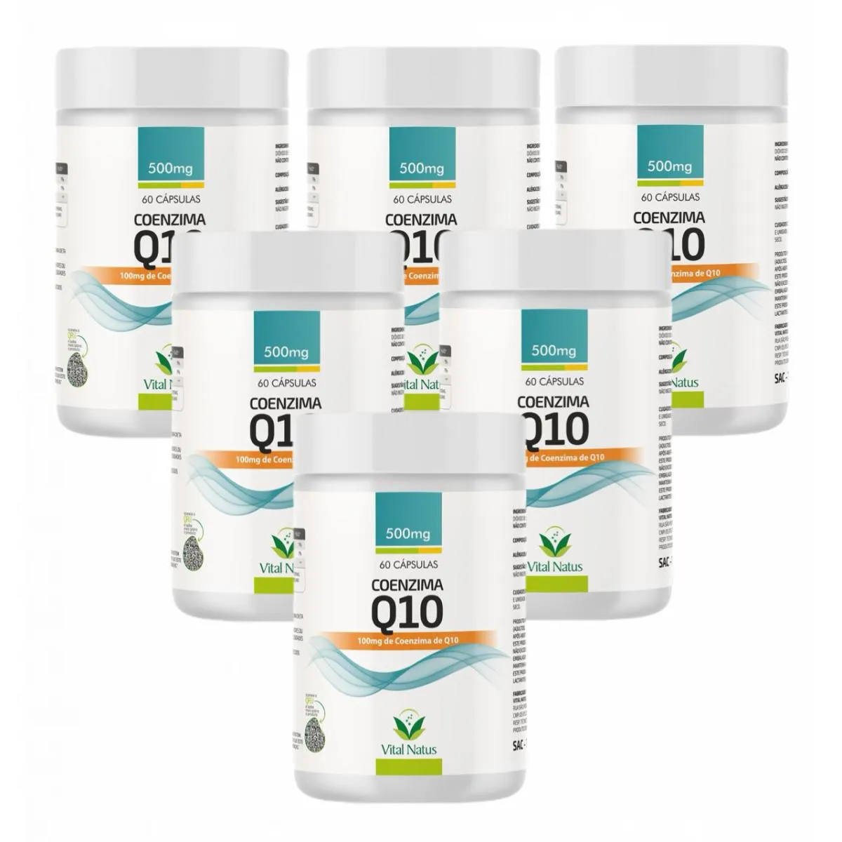 6X COENZIMA Q10-100MG UBIQUINONA COQ-10-60 CAPS- VITAL NATUS