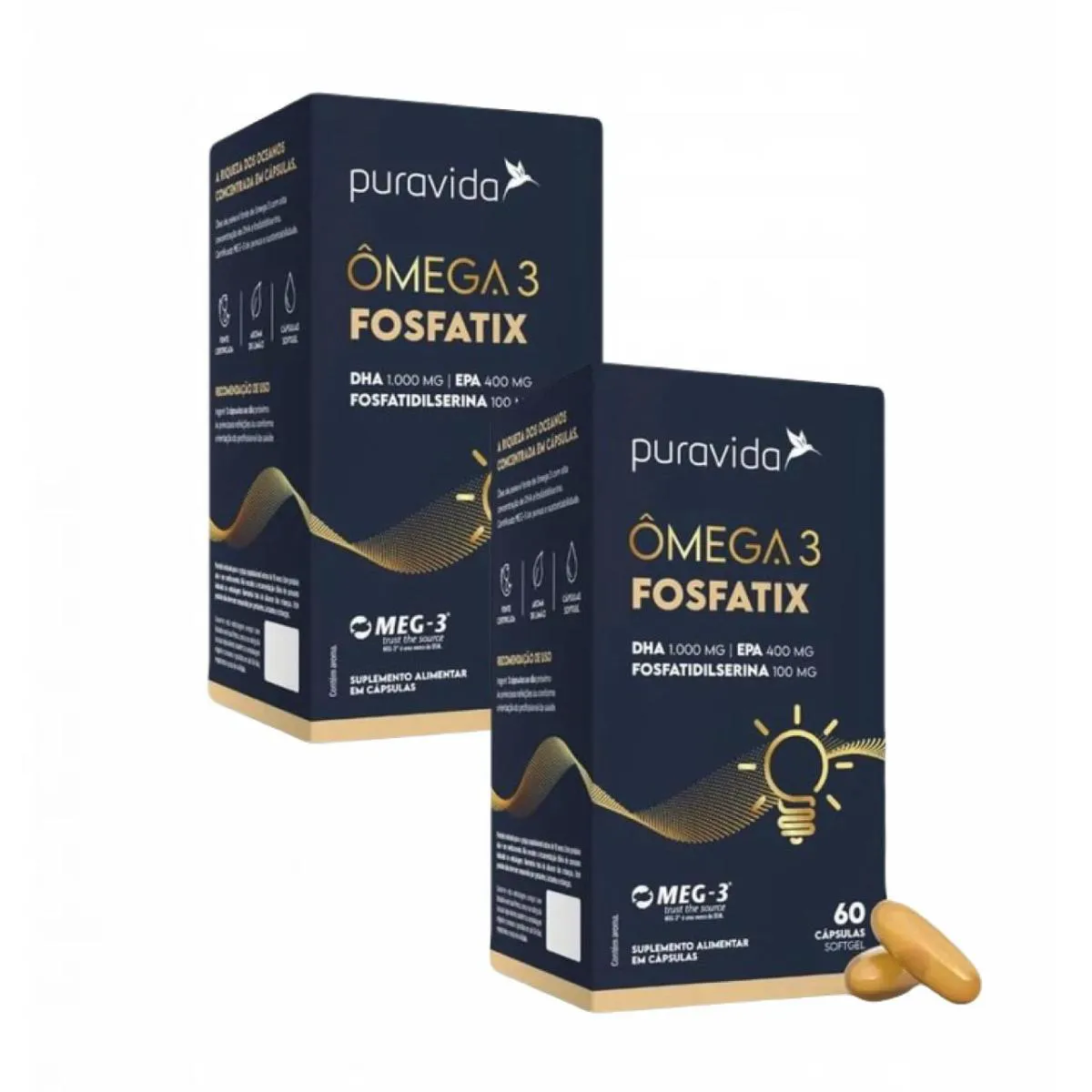 2X ÔMEGA 3 FOSFATIX 1.500MG- FOSFATIDILSERINA- PURAVIDA
