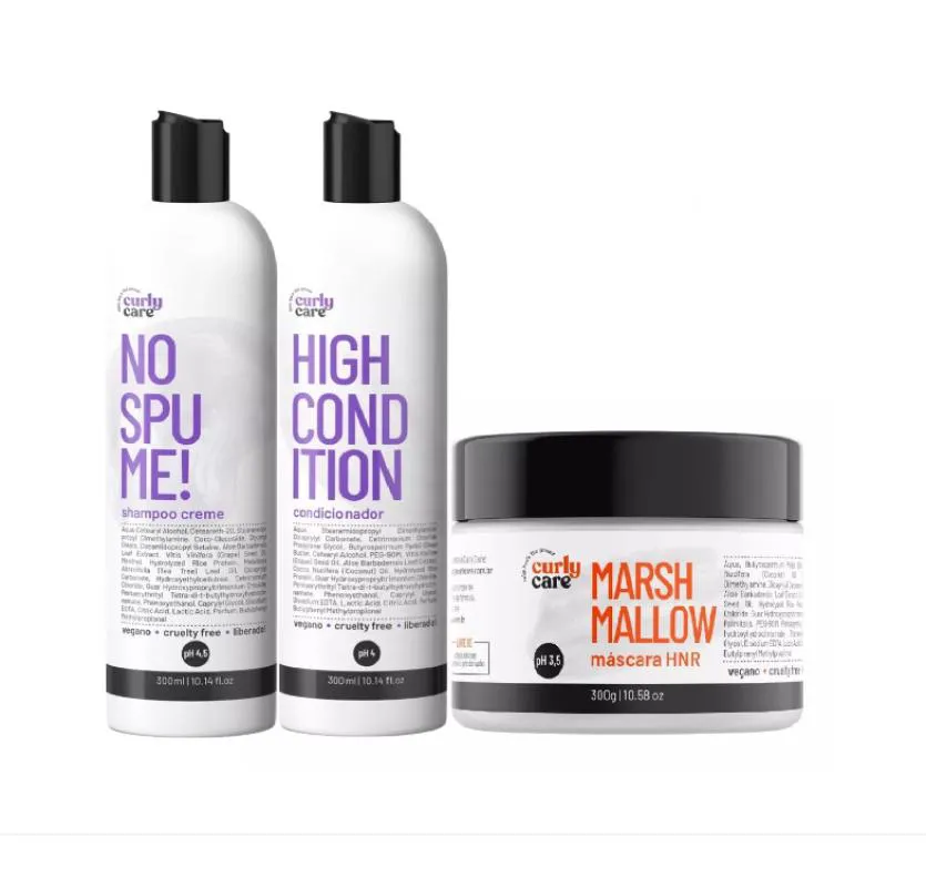 KIT SHAMPOO NO SPUME CONDICIONADOR HIGH CONDITION E MASCARA HNR MARSHMALLOW CURLY CARE