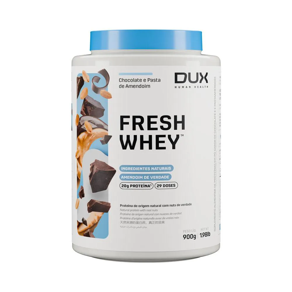 FRESHWHEY™ CHOCOLATE E PASTA DE AMENDOIM - POTE 900G SABOR CHOCOLATE E PASTA DE AMENDOIM - 900G