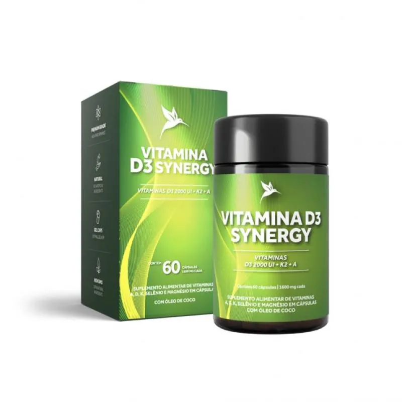 SYNERGY D3-2.000UI-K2-MK7-60 CAPS DE 1.200MG-PURA VIDA