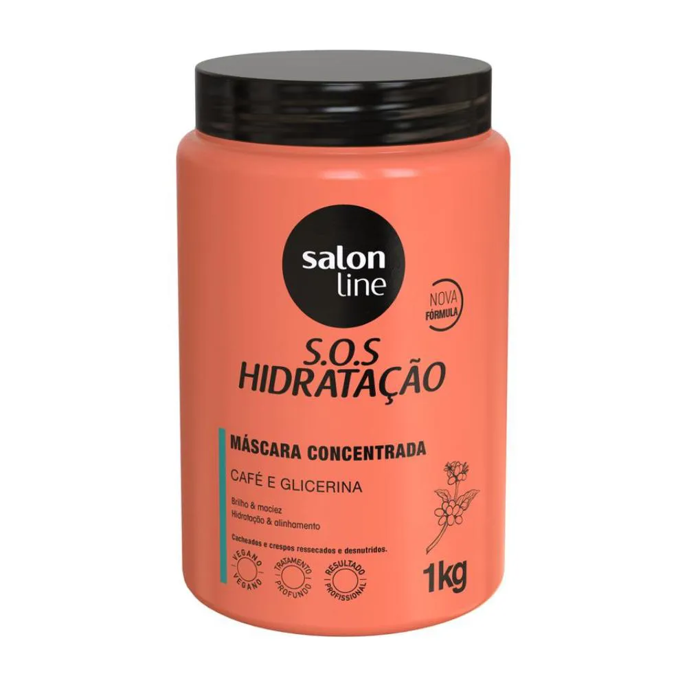 CREME MáSCARA HIDRATAçãO SOS CACHOS CRESPOS SALON LINE 1KG