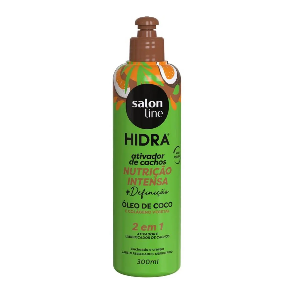 ATIVADOR DE CACHOS HIDRA NUTRIçãO ÓLEO COCO SALON LINE 300ML