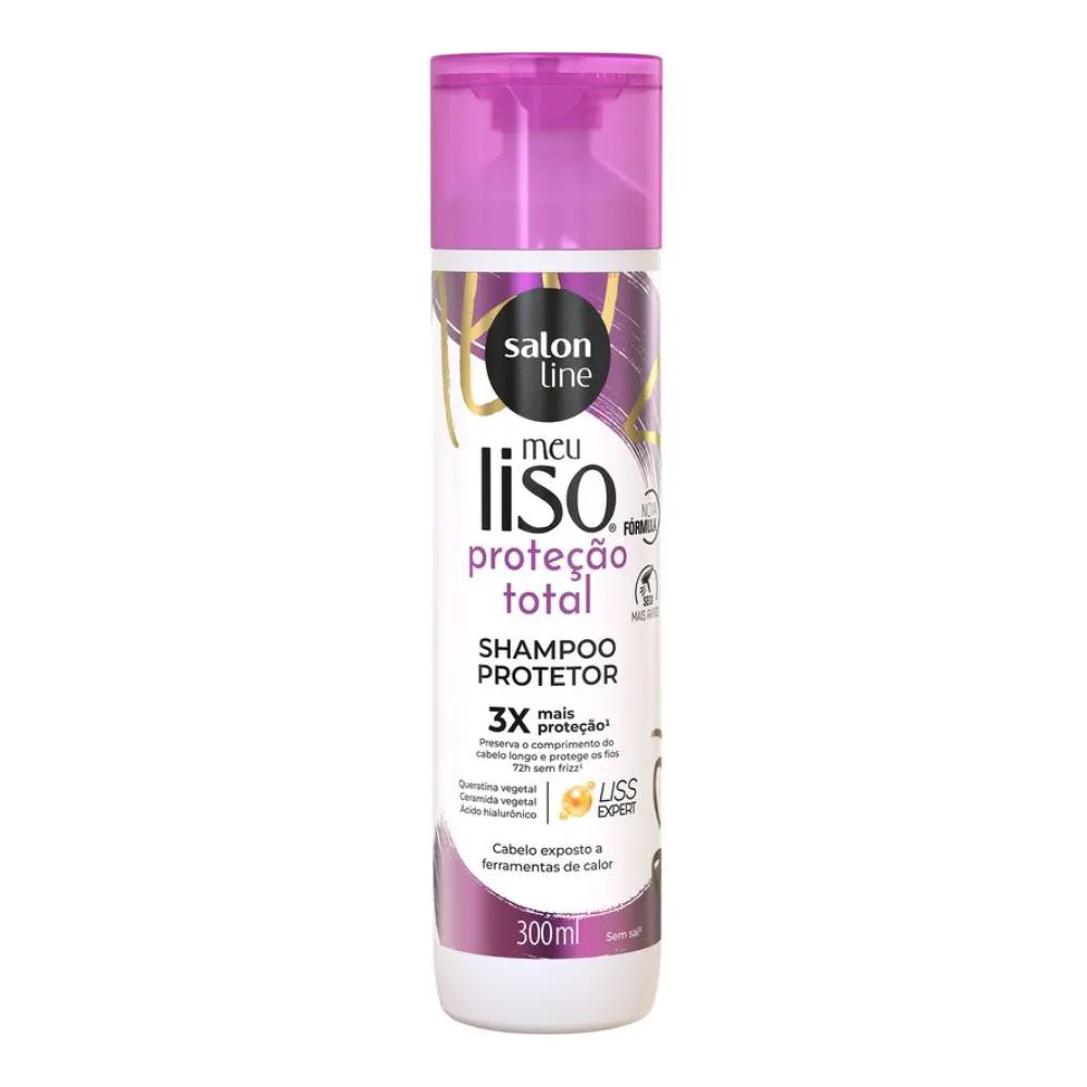 SHAMPOO MEU LISO PROTEçãO TOTAL ANTI FRIZZ SALON LINE 300ML