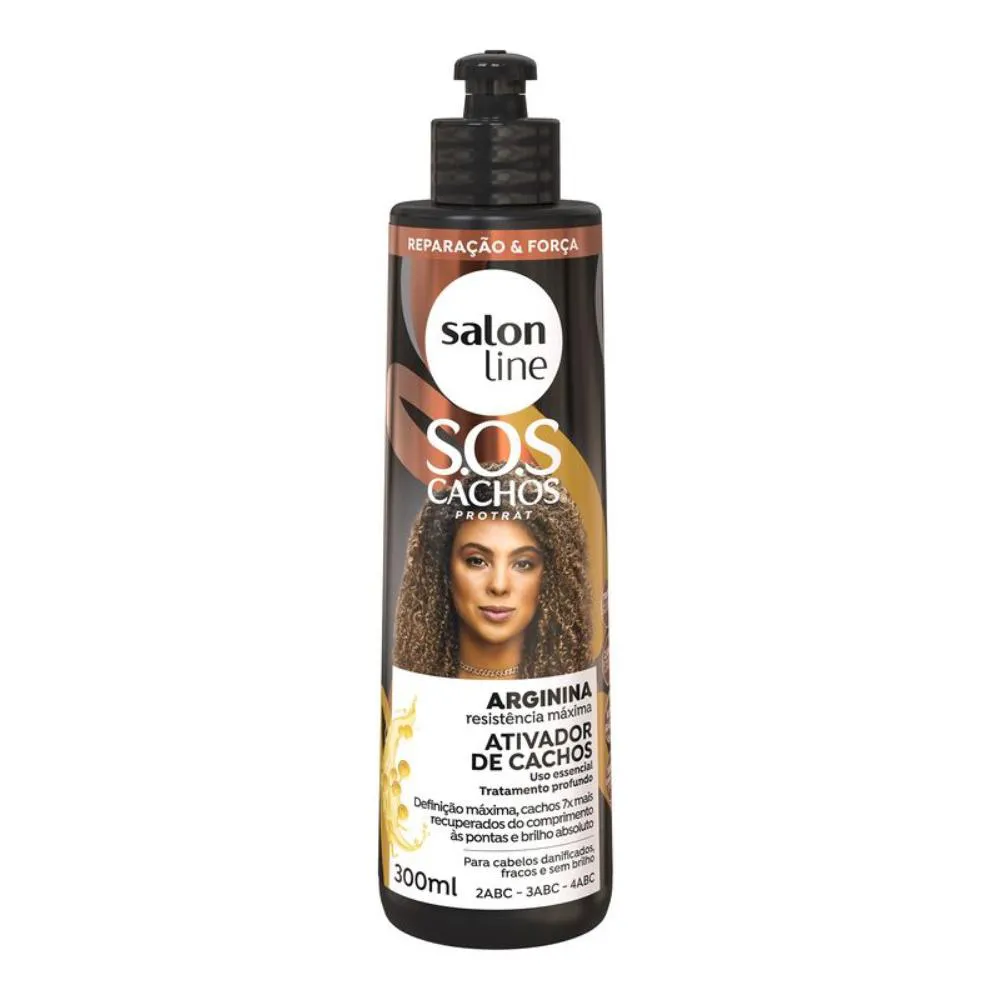 ATIVADOR CACHOS ARGININA REPARAçãO FORçA SALON LINE 300ML