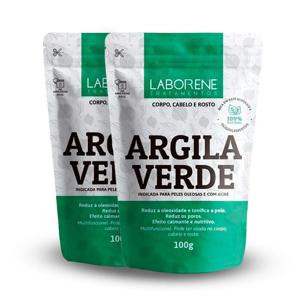 LABORENE - 02 SACHê ARGILA EM Pó - VERDE 100G