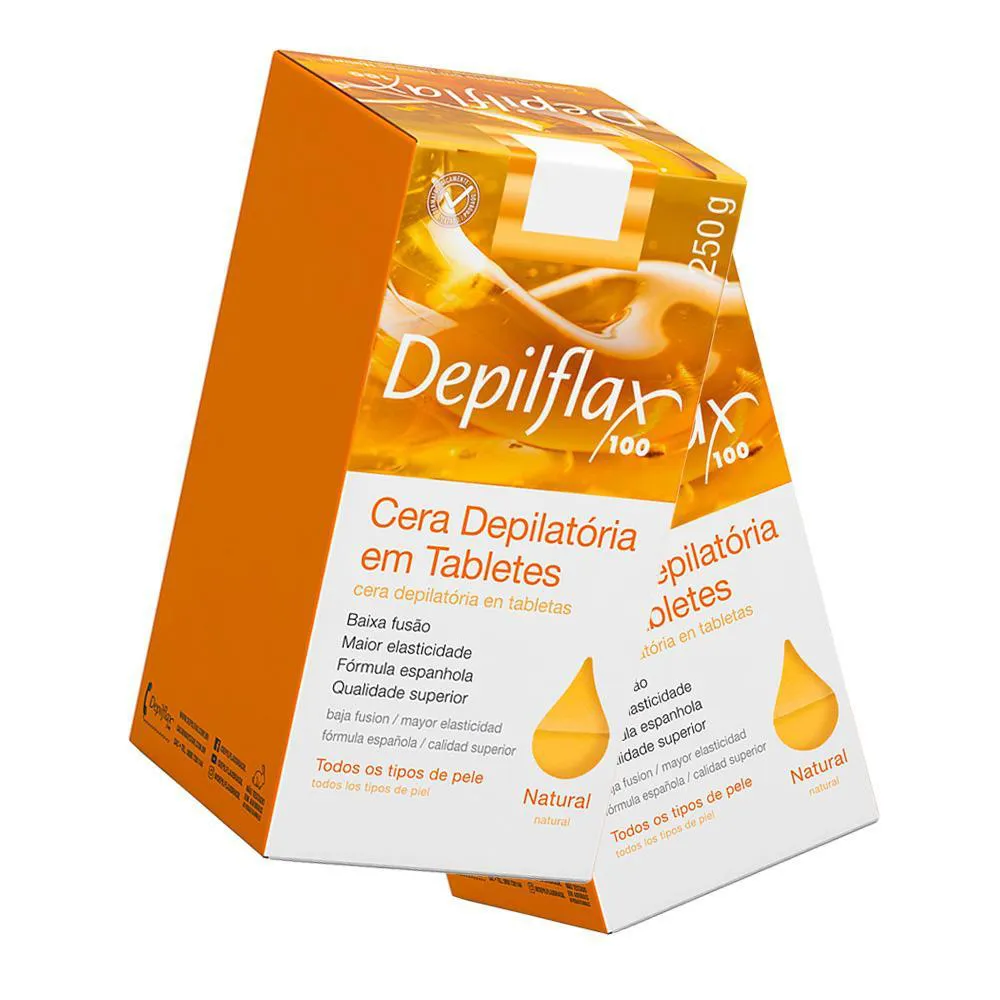 DEPILFLAX - 02 CERA QUENTE DEPILATóRIA NATURAL 250G