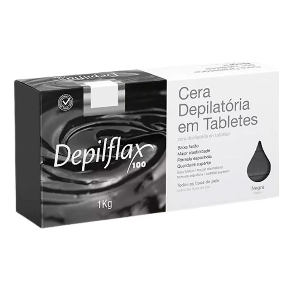 DEPILFLAX - 02 CERA QUENTE DEPILATóRIA NEGRA 1KG