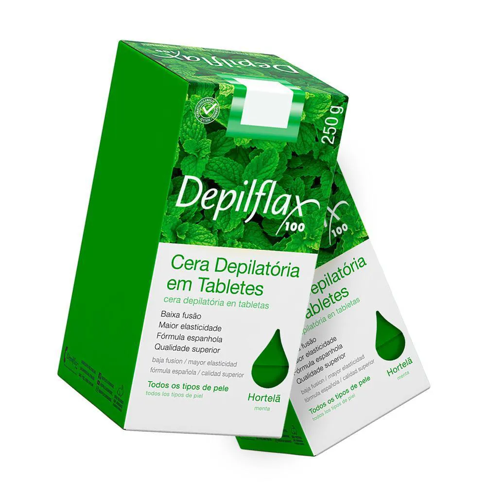 DEPILFLAX - 02 CERA QUENTE DEPILATóRIA HORTELã 250G