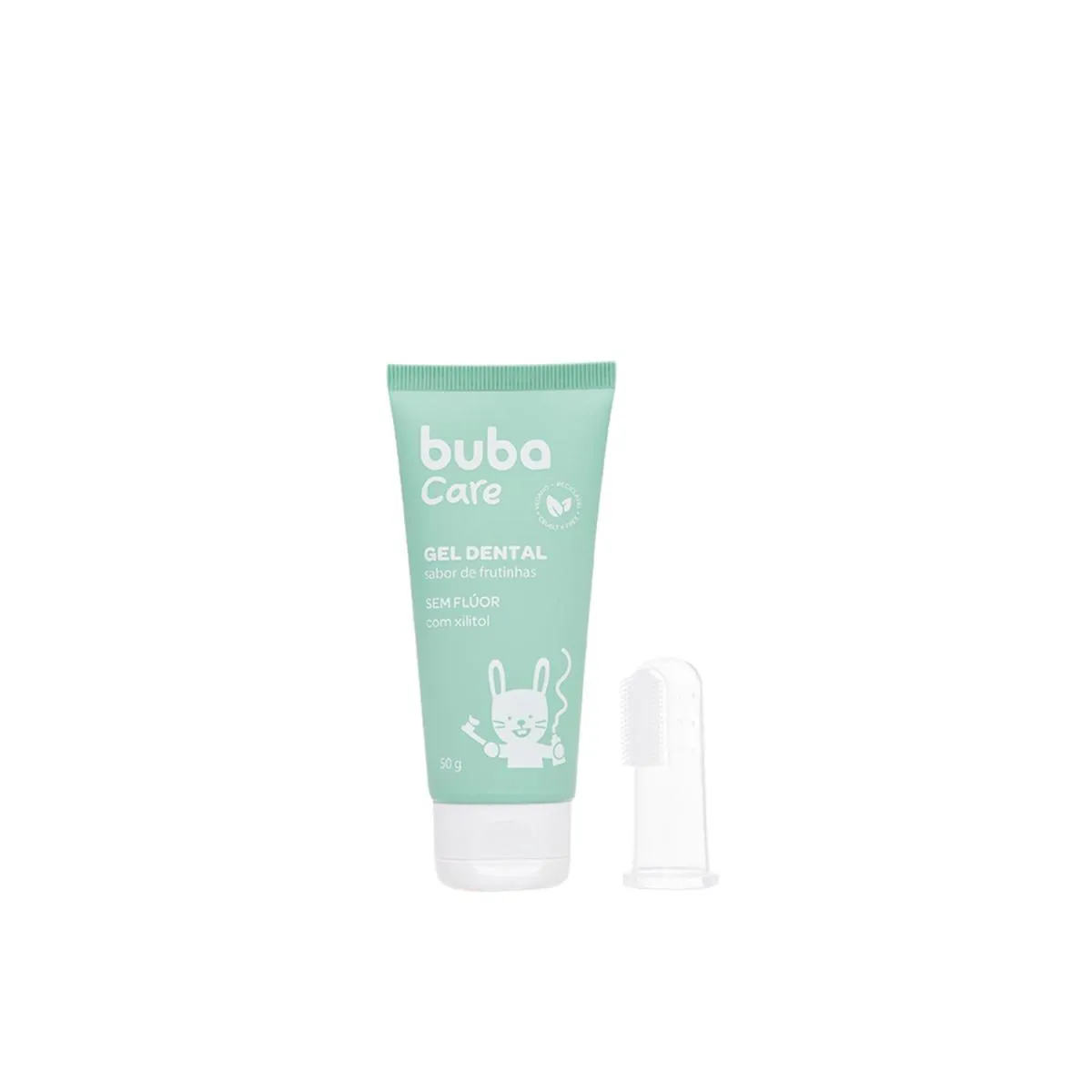 BUBA CARE GEL DENTAL SEM FLúOR 50G COM ESCOVA MASSAGEADORA