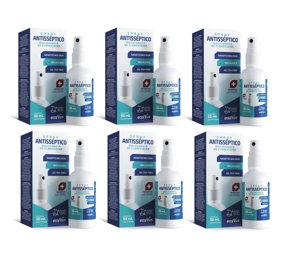 KIT 6 ANTISSéPTICO PARA CURATIVOS 50ML - ECOFíTUS