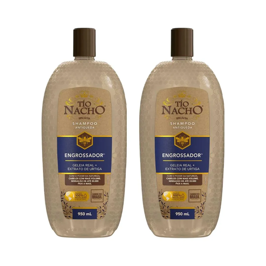 SHAMPOO TIO NACHO 950ML ANTIQUEDA ENGROSSADOR - KIT C/2UN