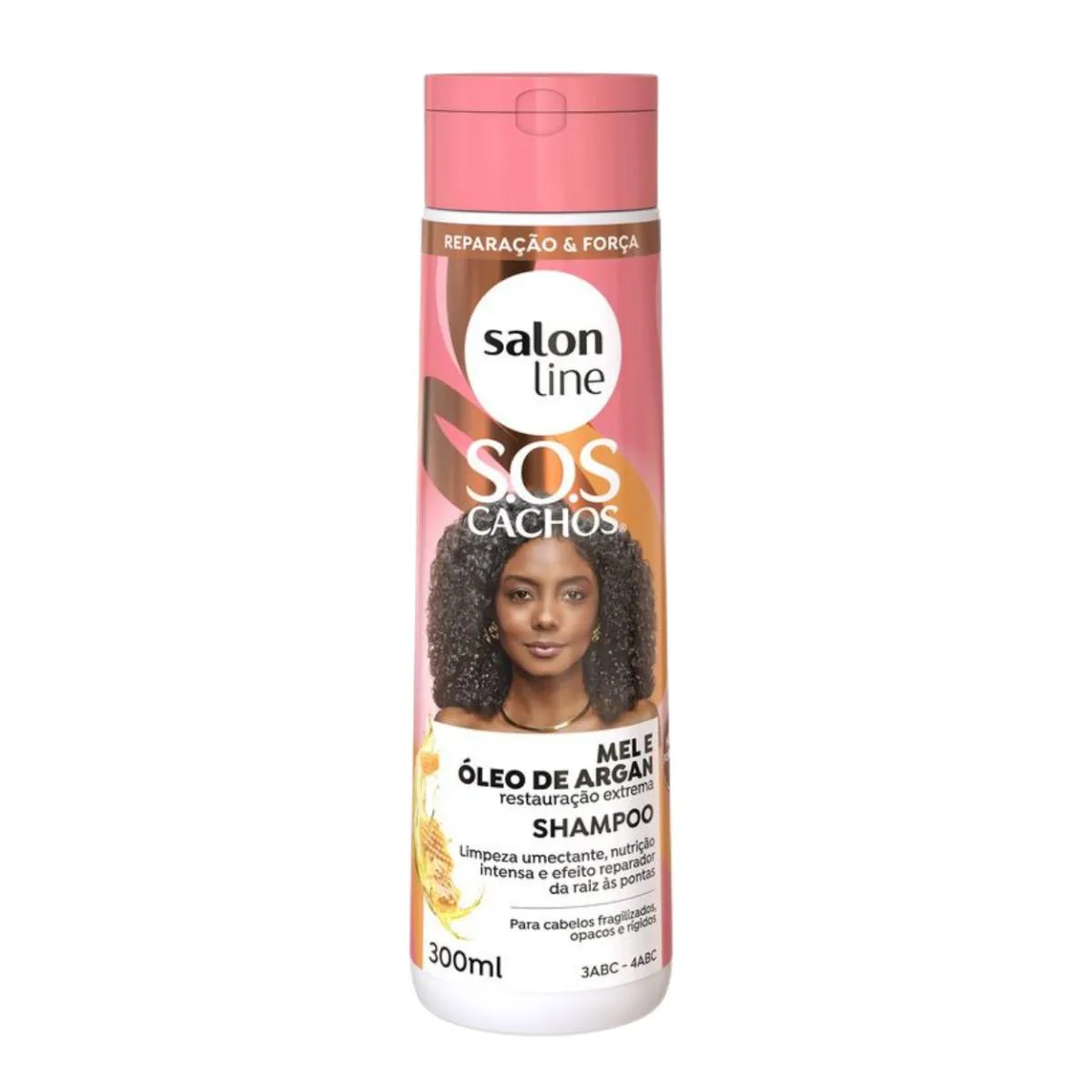 SHAMPOO SOS CACHOS MEL ÓLEO ARGAN NUTRIçãO SALON LINE 300ML
