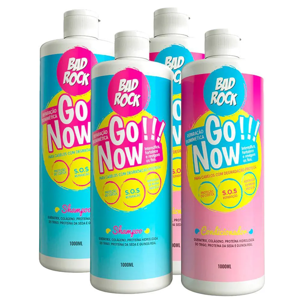 BAD ROCK - GO NOW - 02 KIT SHAMPOO + CONDICIONADOR 1000ML