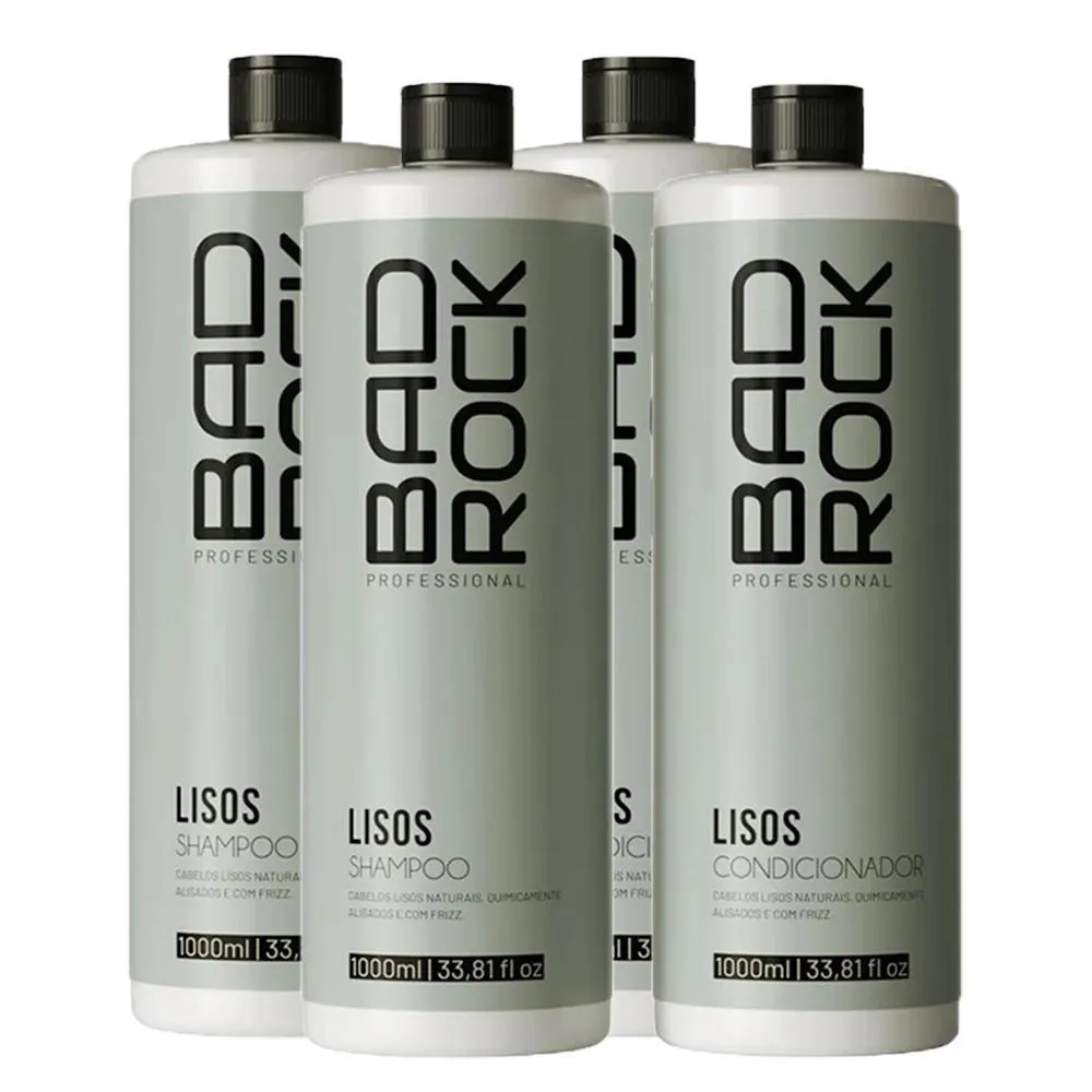 BAD ROCK - LISOS - 02 KIT SHAMPOO + CONDICIONADOR 1L