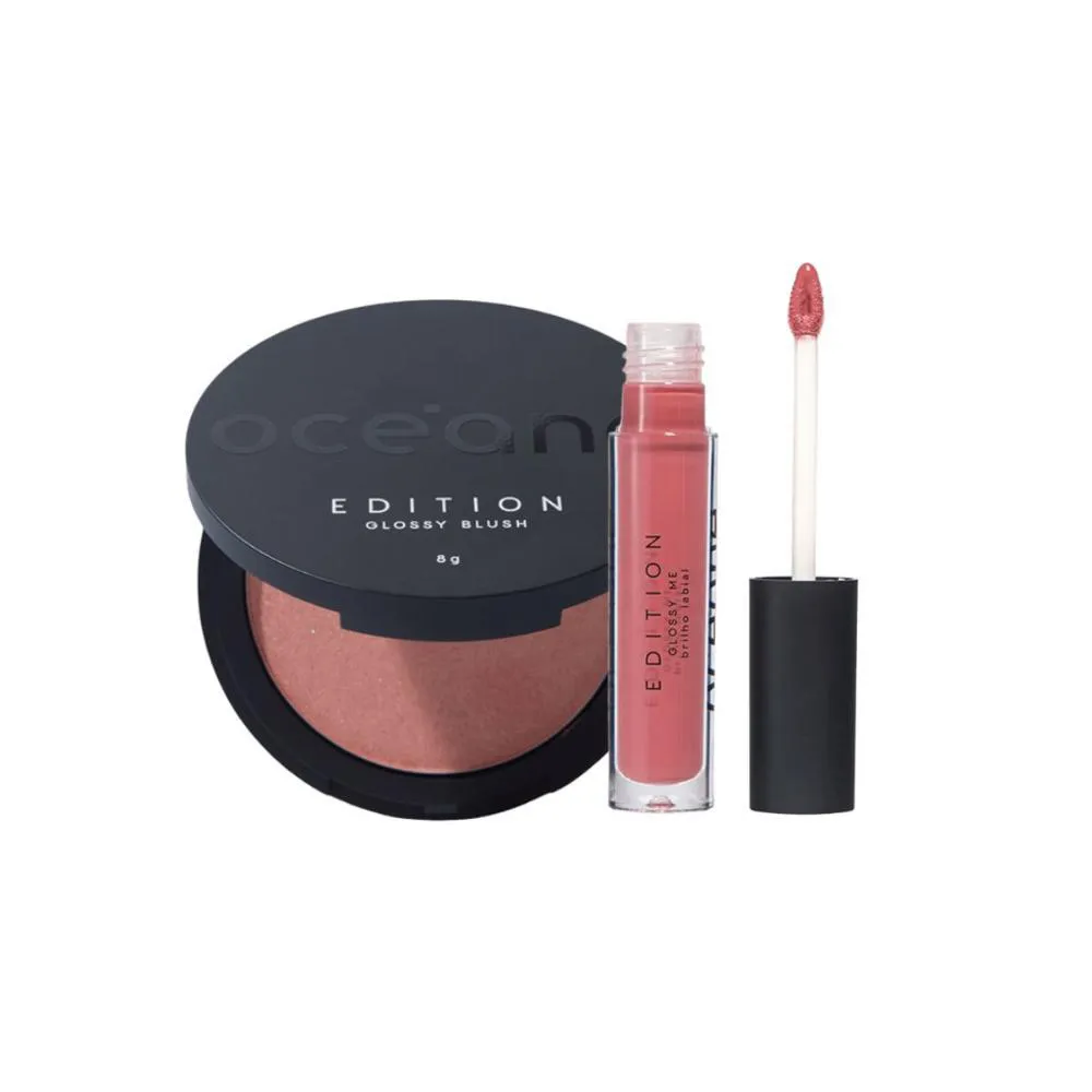 KIT OCéANE EDITION GLOSSY BLUSH CINTILANTE + GLOSSY ME ROSE BRILHO LABIAL
