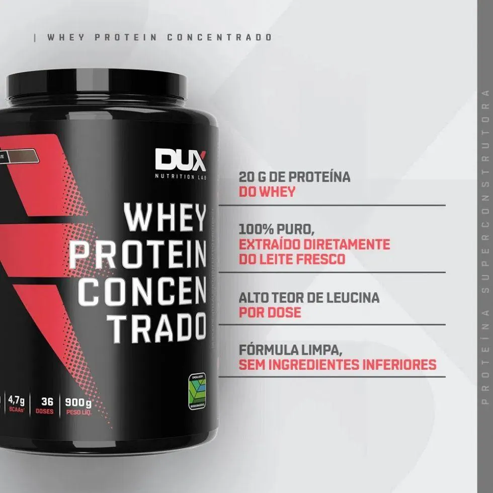 WHEY PROTEIN CONCENTRADO POTE (900G) - SABOR: BAUNILHA