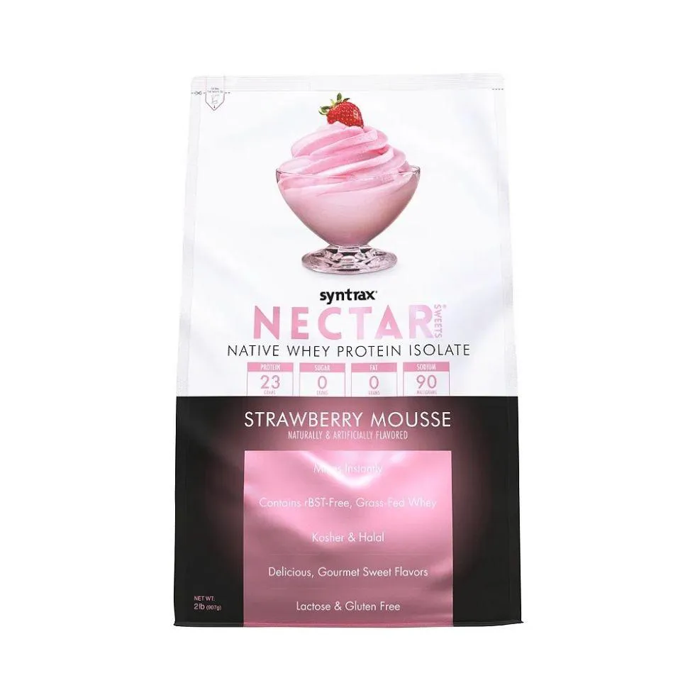 NECTAR WHEY ISOLATE REFIL (907G) - SABOR: STRAWBERRY MOUSSE