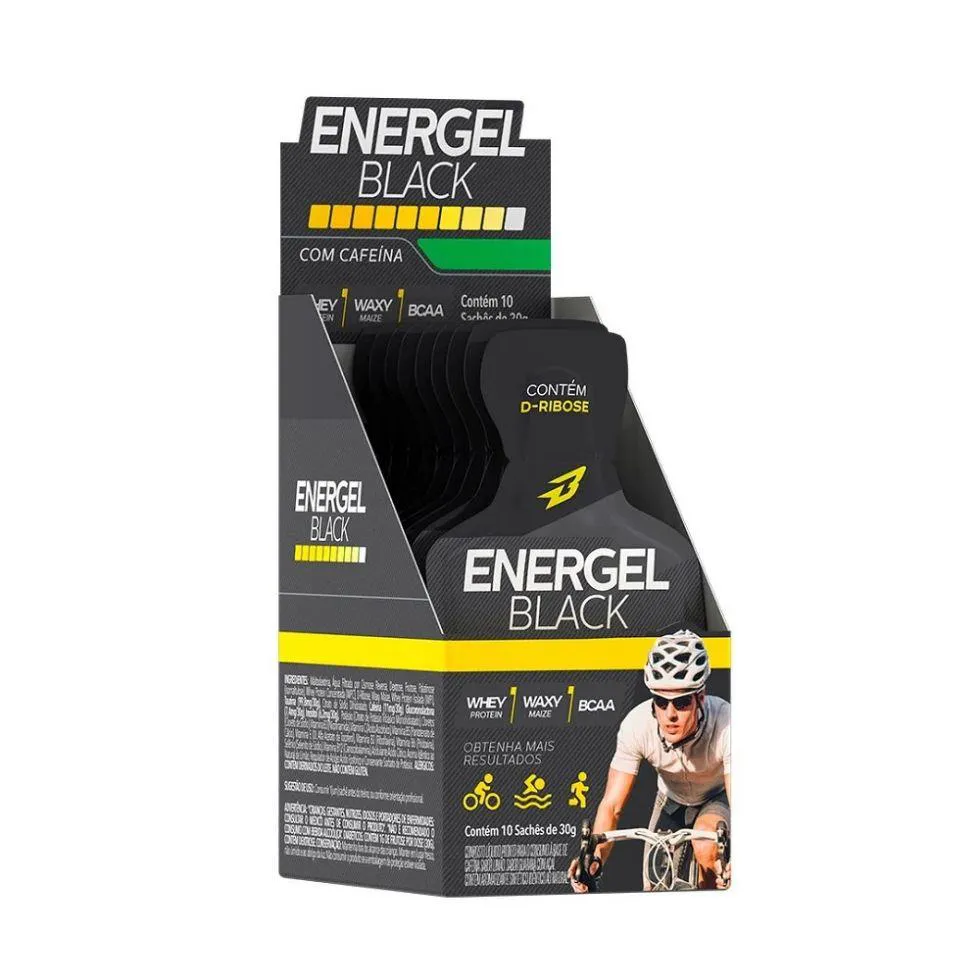 ENERGEL BLACK CAIXA COM 10 SACHêS (300G) - SABOR: LIMONADA