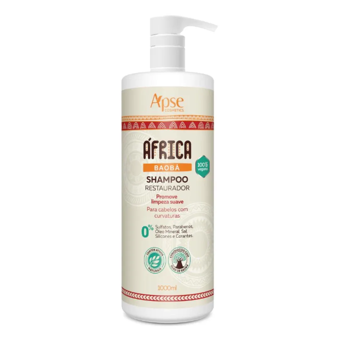 SHAMPOO RESTAURADOR LIMPEZA SUAVE AFRICA BAOBá APSE 1L