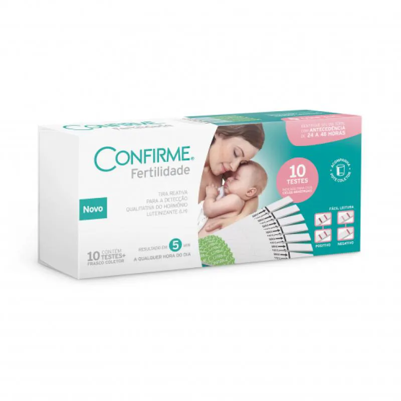 TESTE DE FERTILIDADE CONFIRME - OVULAçãO (10 UNI + FRASCO)