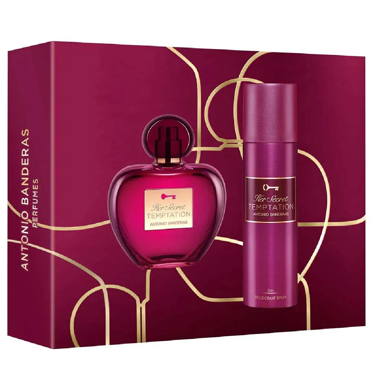 KIT HER SECRET TEMPTATION  - PERFUME FEMININO 80ML + DESODORANTE SPRAY 150ML