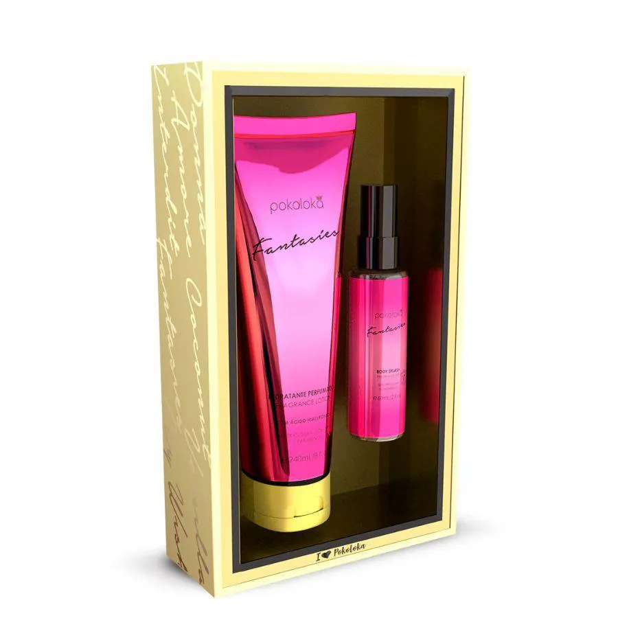 KIT LOKA GOLD FANTASIES ( LOçãO HIDRATANTE 240ML + BODY SPLASH 60ML ) - POKOLOKA