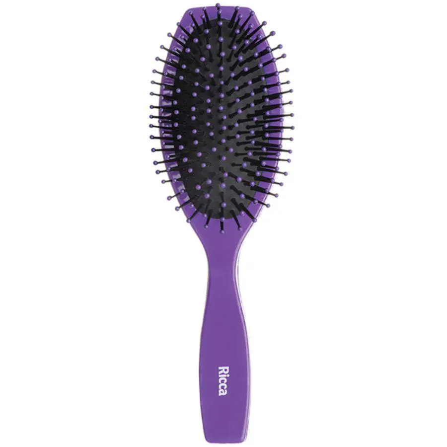 ESCOVA DE CABELO OVAL ALMOFADADA ROXA Nº 186 - RICCA