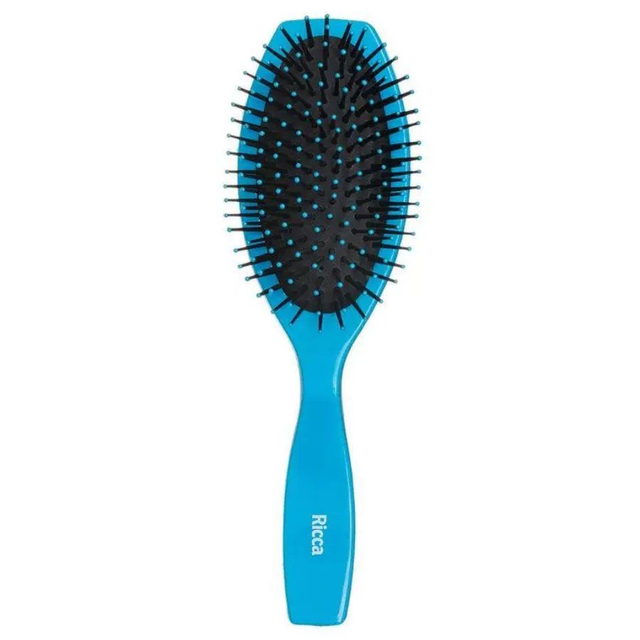 ESCOVA DE CABELO OVAL ALMOFADADA AZUL Nº 186 - RICCA