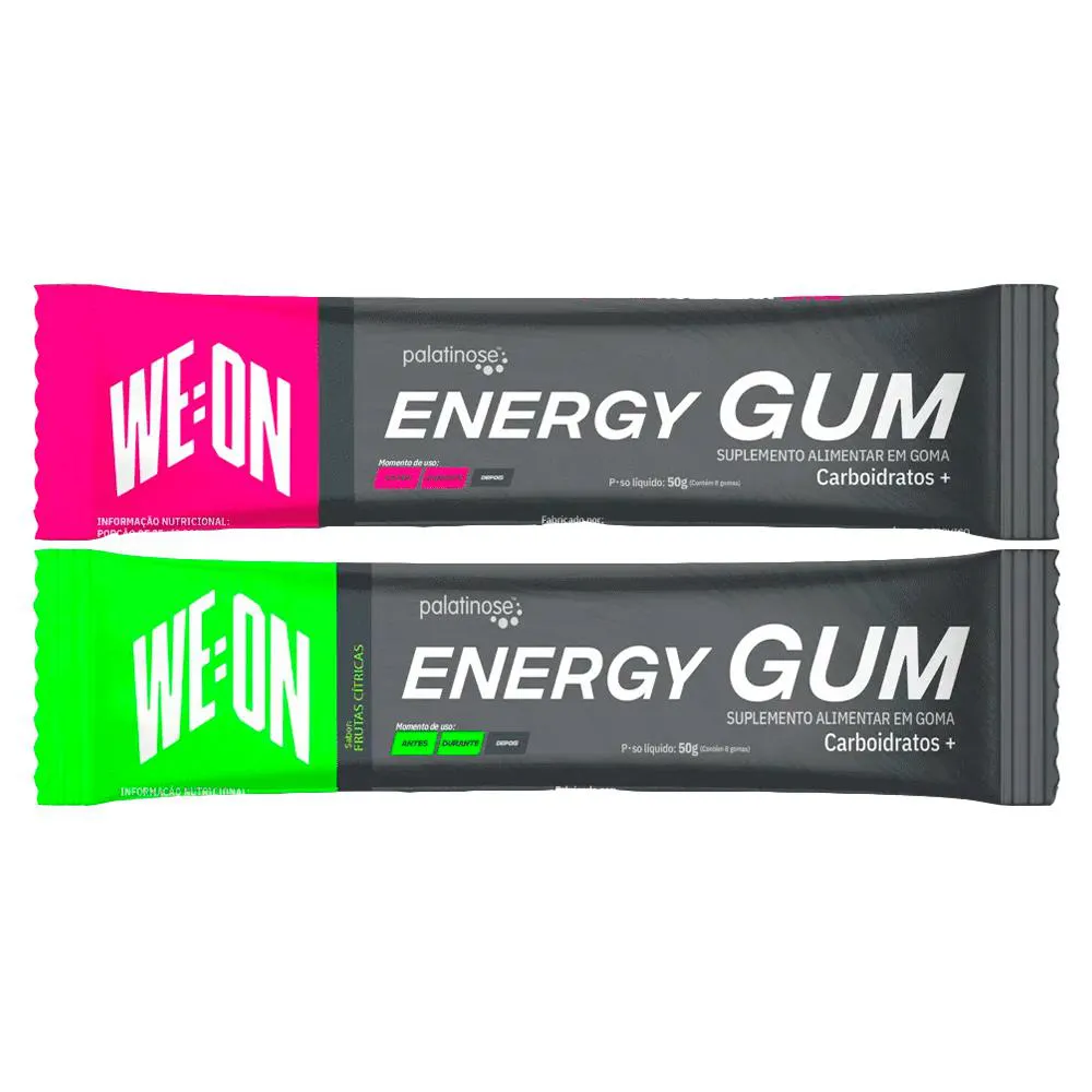 KIT 2X ENERGY GUM 50G CADA WE:ON - FRAMBOESA + LIMÃO