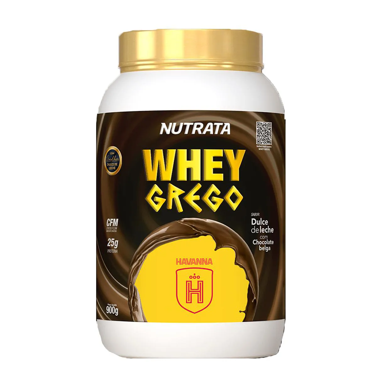 WHEY PROTEIN WHEY GREGO SABOR DULCE DE LECHE COM CHOCOLATE BELGA HAVANNA 900G NUTRATA