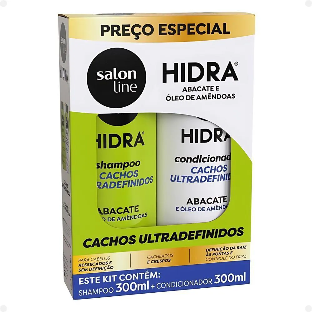 SHAMPOO + CONDICIONADOR SALON LINE HIDRA CACHOS ULTRADEFINIDOS 300ML
