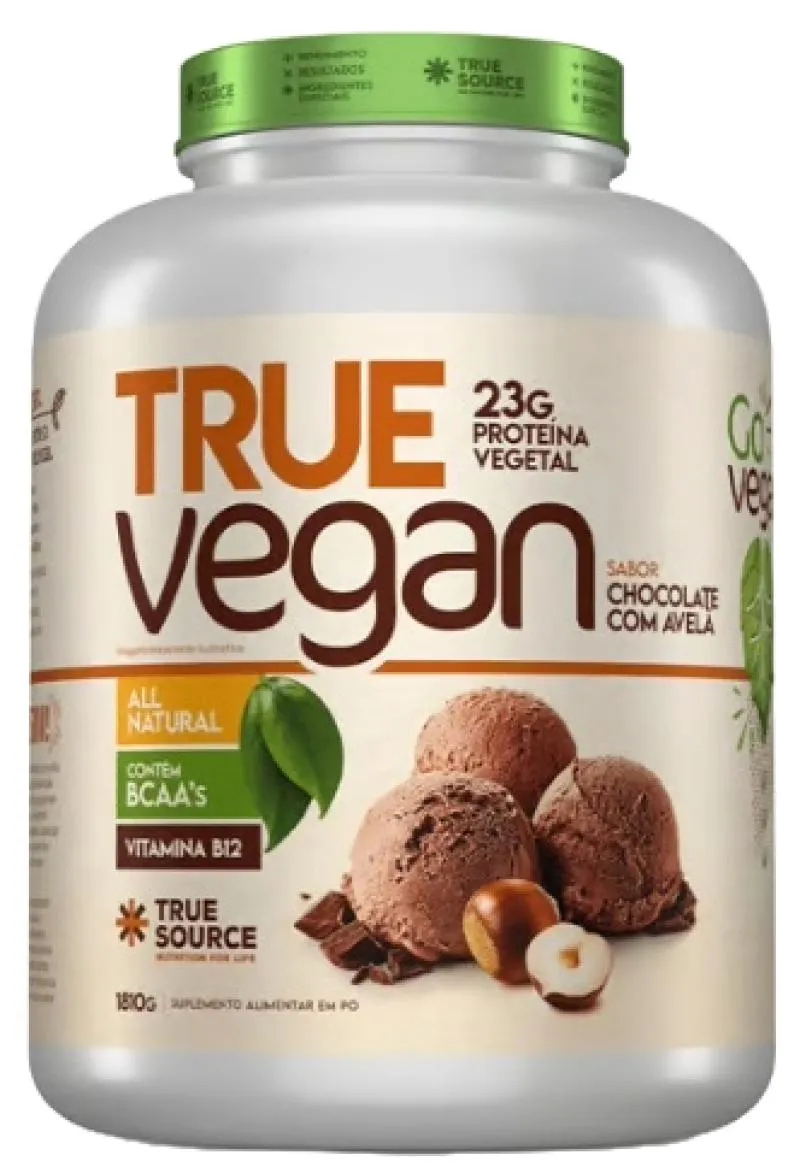 PROTEíNA TRUE VEGAN CHOCOLATE COM AVELã TRUE SOURCE 1810G