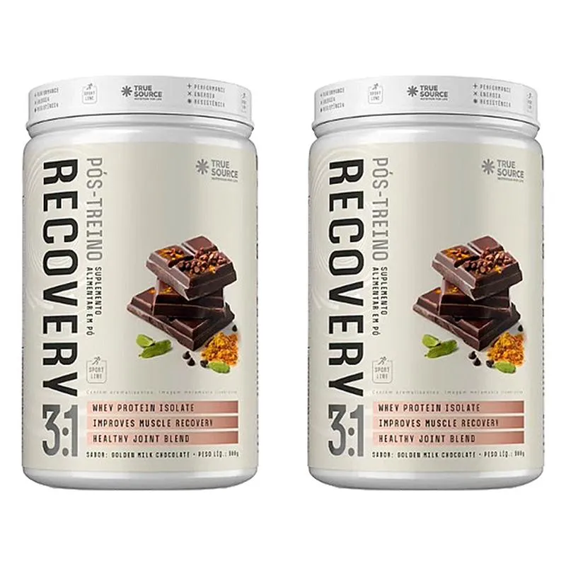 KIT 2X: RECOVERY 3:1 PóS TREINO MILK CHOCOLATE TRUE SOURCE 900G