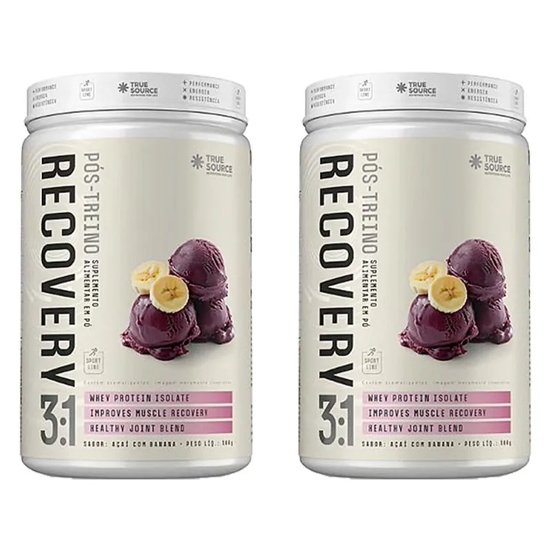 KIT 2X: RECOVERY 3:1 PóS TREINO AçAí COM BANANA TRUE SOURCE 900G