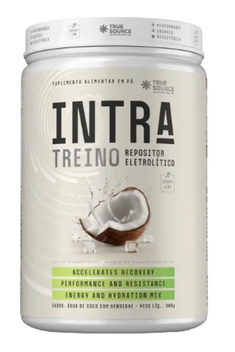 REPOSITOR ELETROLíTICO INTRA TREINO ÁGUA DE COCO COM GENGIBRE TRUE SOURCE 810G