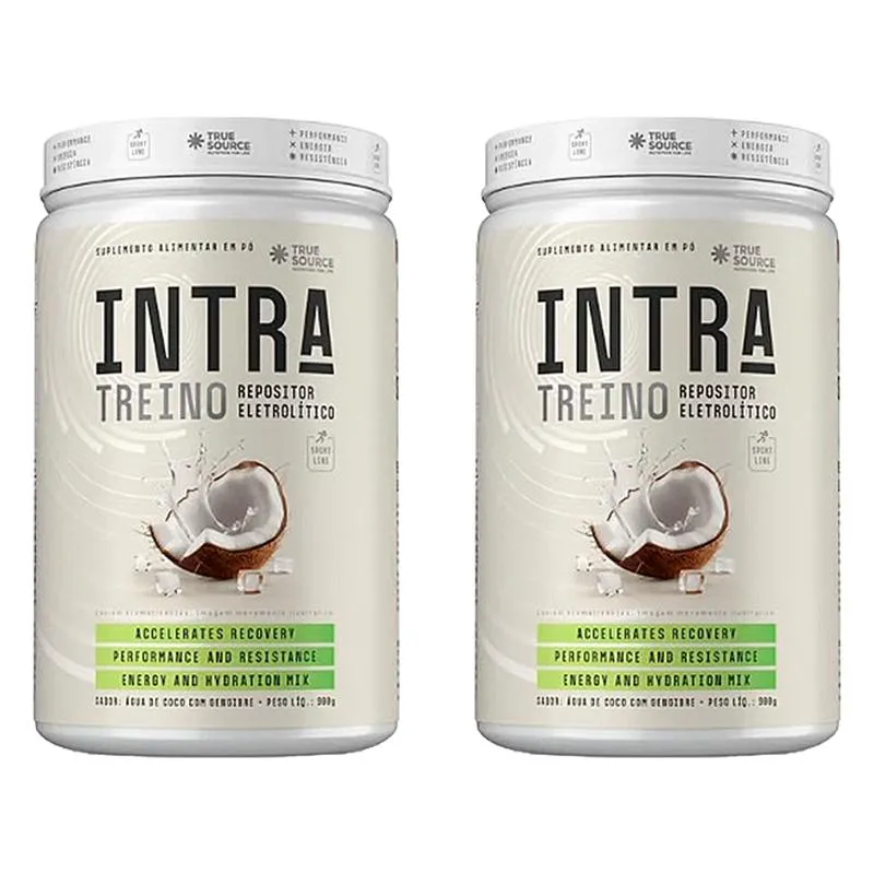 KIT 2X: REPOSITOR ELETROLíTICO INTRA TREINO ÁGUA DE COCO COM GENGIBRE TRUE SOURCE 810G