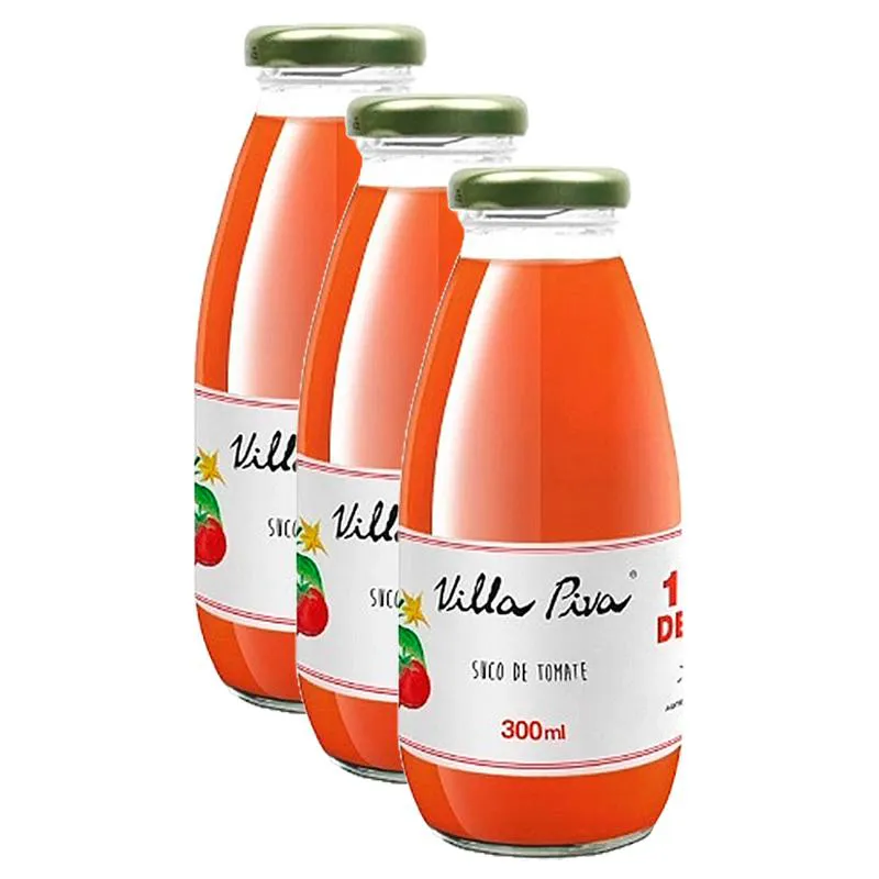 KIT 3X: SUCO DE TOMATE VILLA PIVA 300ML