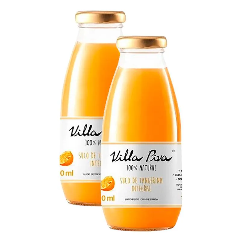 KIT 2X: SUCO DE TANGERINA INTEGRAL SEM AçúCAR VILLA PIVA 300ML