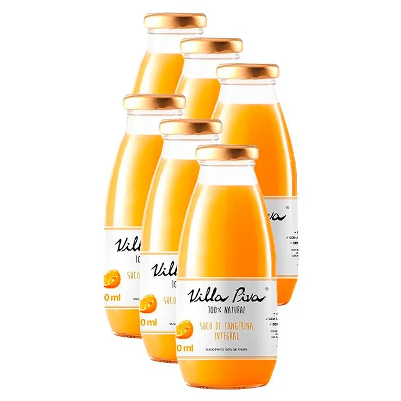 KIT 6X: SUCO DE TANGERINA INTEGRAL SEM AçúCAR VILLA PIVA 300ML