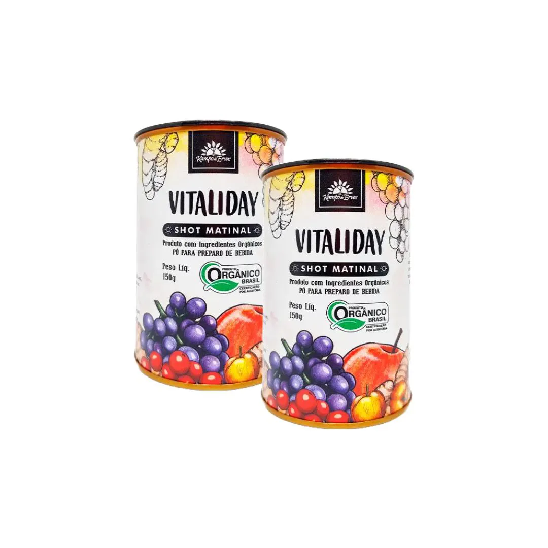 KIT 2X: SHOT MATINAL VITALIDAY ORGâNICO KAMPO DE ERVAS 150G