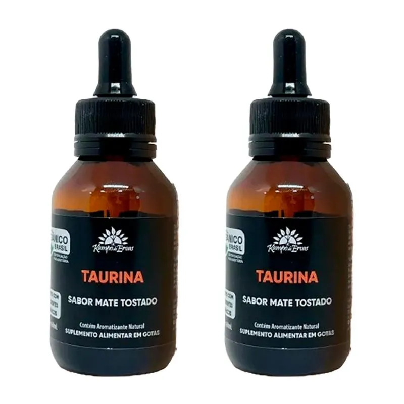 KIT 2X: TAURINA LíQUIDA ORGâNICA KAMPO DE ERVAS 60ML