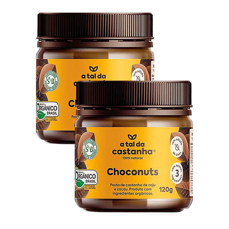 KIT 2X: PASTA DE CASTANHA CHOCONUTS ORGâNICA A TAL DA CASTANHA 120G