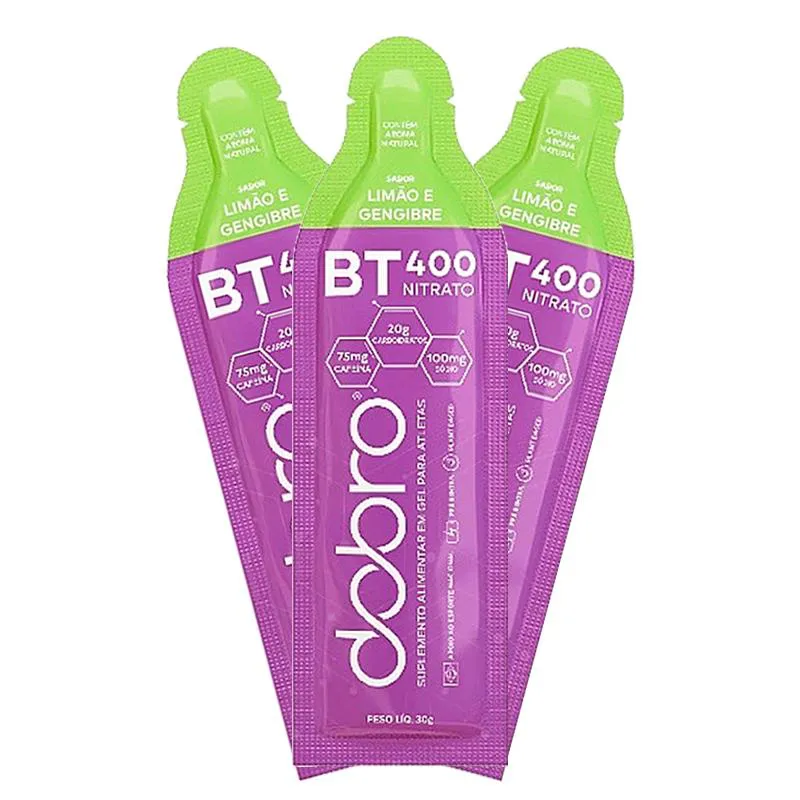 KIT 3X: BT NITRATO LIMãO E GENGIBRE COM CAFEíNA GEL DOBRO 30G