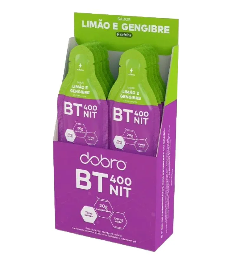BT NITRATO LIMãO E GENGIBRE COM CAFEíNA GEL 30G DOBRO 10 UNIDADES