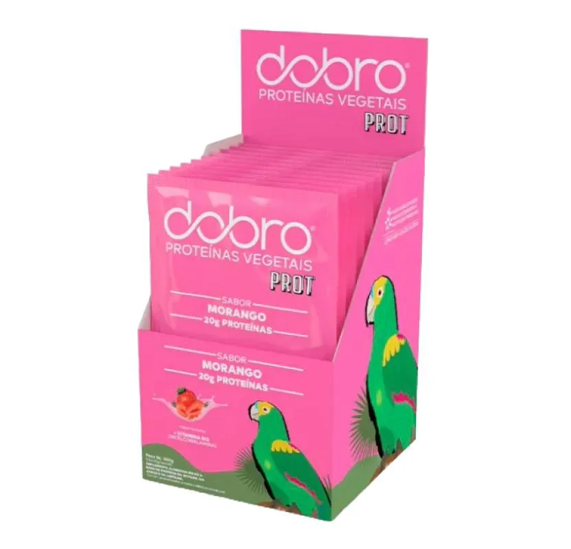 PROTEíNA VEGANA MORANGO 30G DOBRO 10 SACHêS